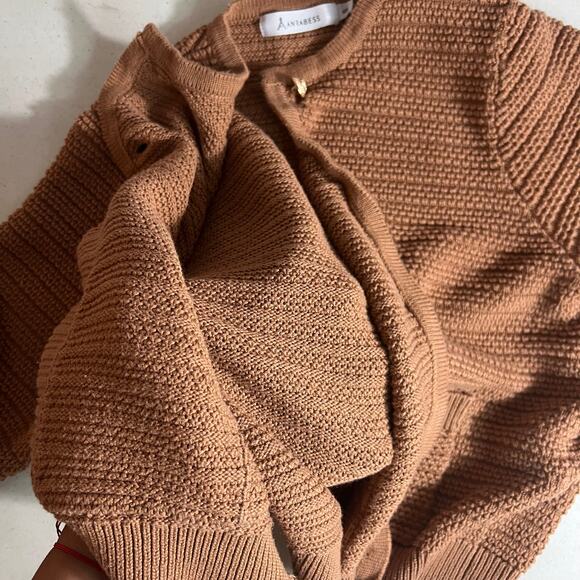 Anrabess Women's Brown Sweater Size S, with Gold Buttons  , long sleeve - Picture 8 of 9